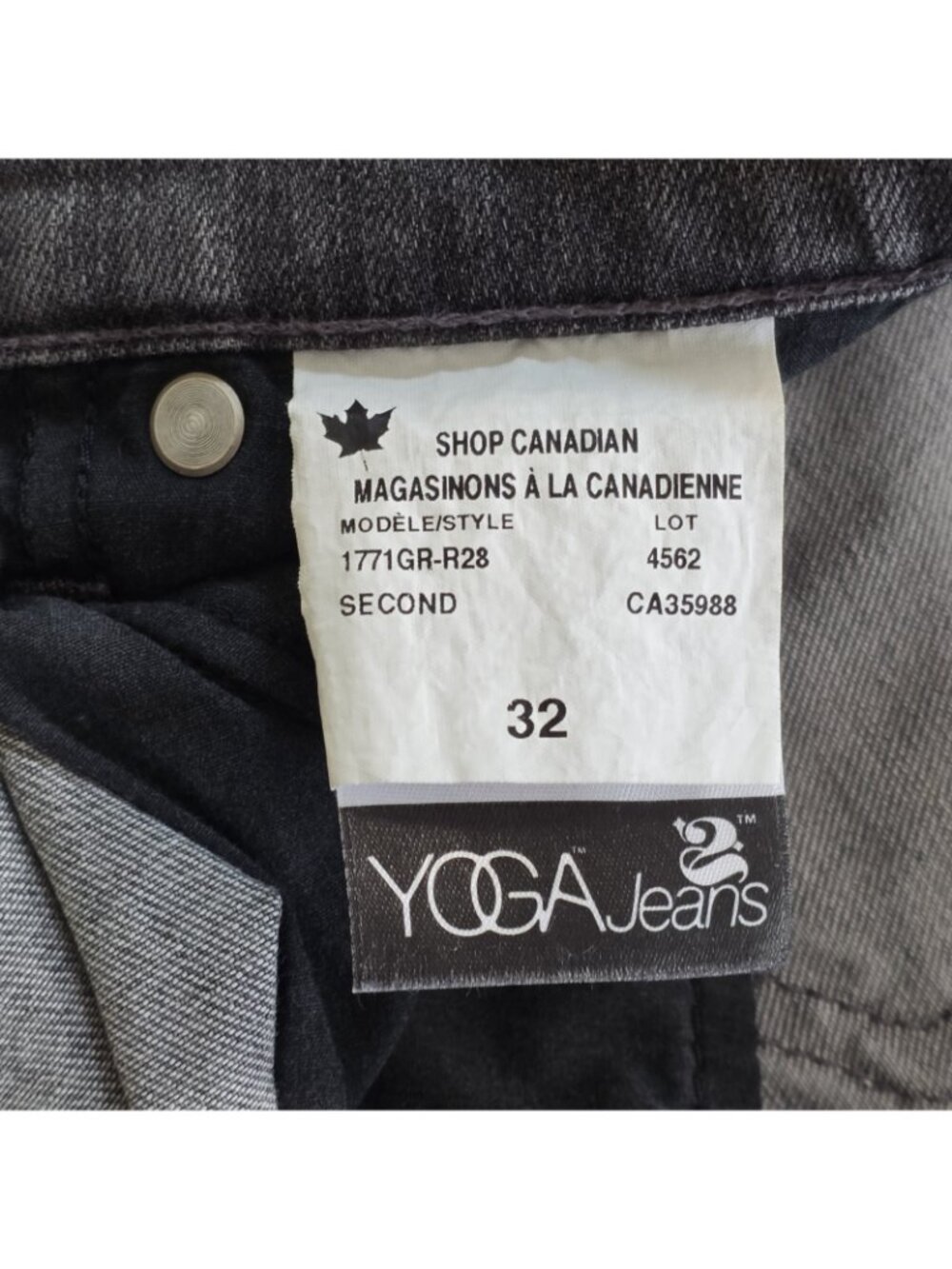 Yoga Jeans Women 32 Gray Skinny Raw Hem Stretch Canada Made Athleisure Casual - Picture 14 of 16